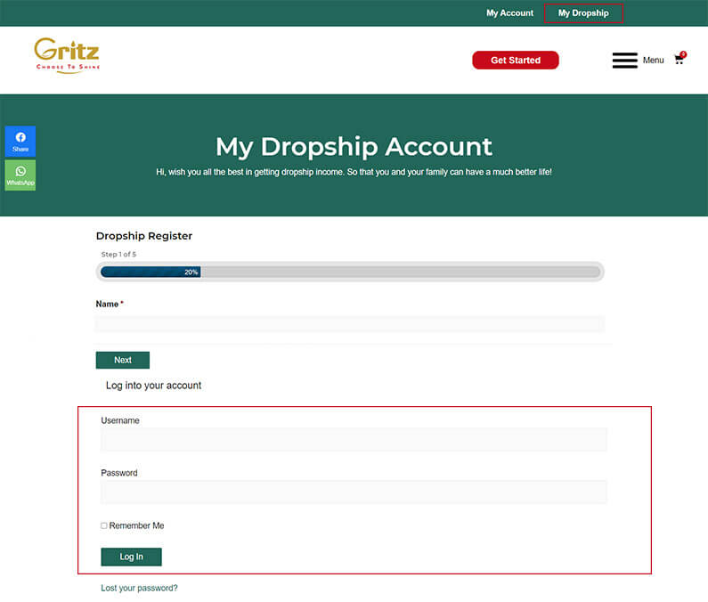 Dropship Login
