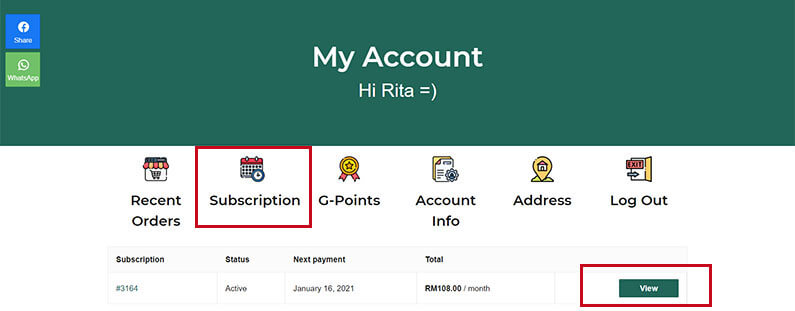 Gritz Subscription Tab